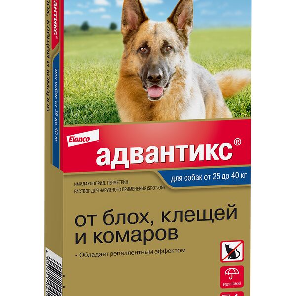 Bayer Адвантикс 400 С для собак весом 25-40 кг 1 пипетка