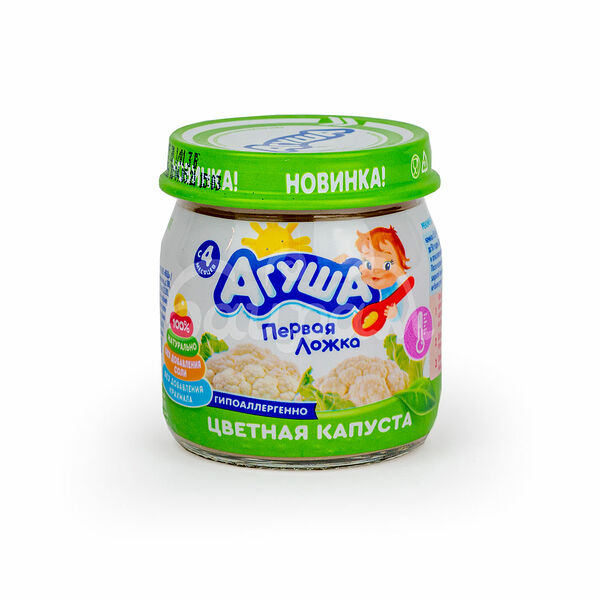 Детское питание Пюре Агуша 80гр Цветная капуста с 4 мес ст/б