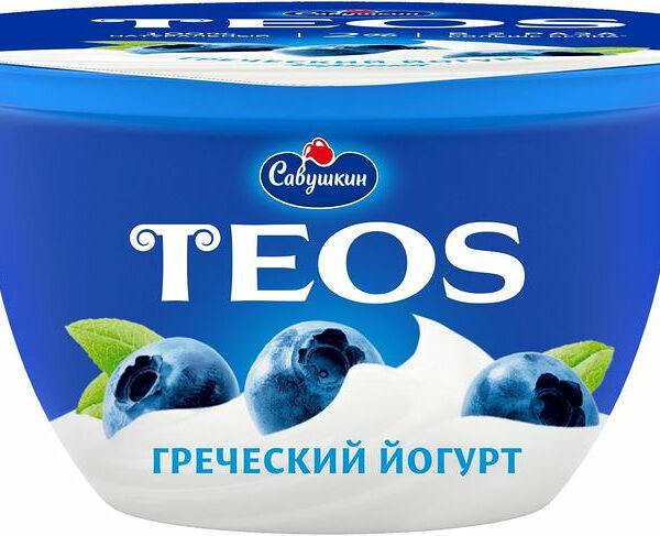 Йогурт Teos Греческий Черника 2%, 140г