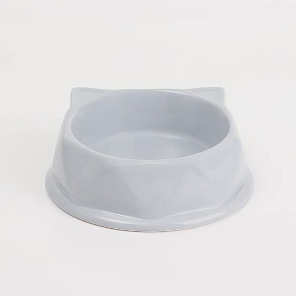 Миска для кошек Кошечка, 14х5,5 см, серая