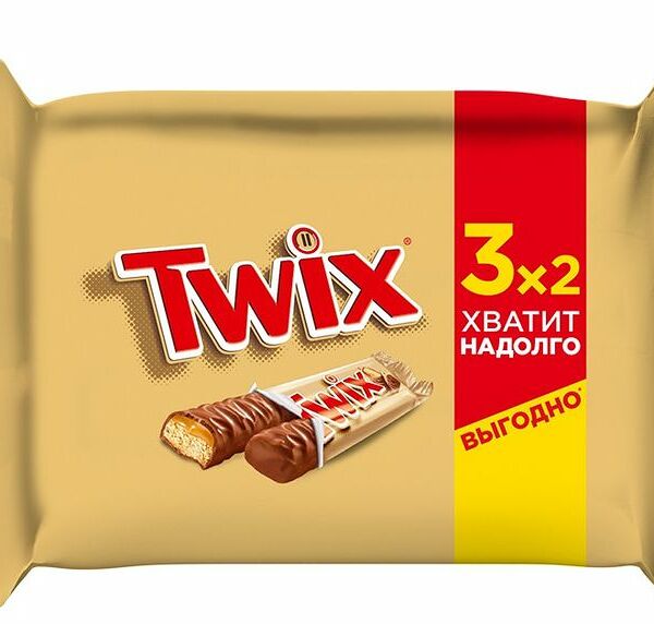 Печенье сахарное Twix с карамелью покрытое молочным шоколадом, 3х55г