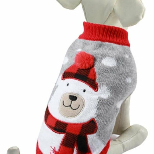 Одежда для собак Свитер Белый Мишка размер M 30 см ТМ Triol (Триол)