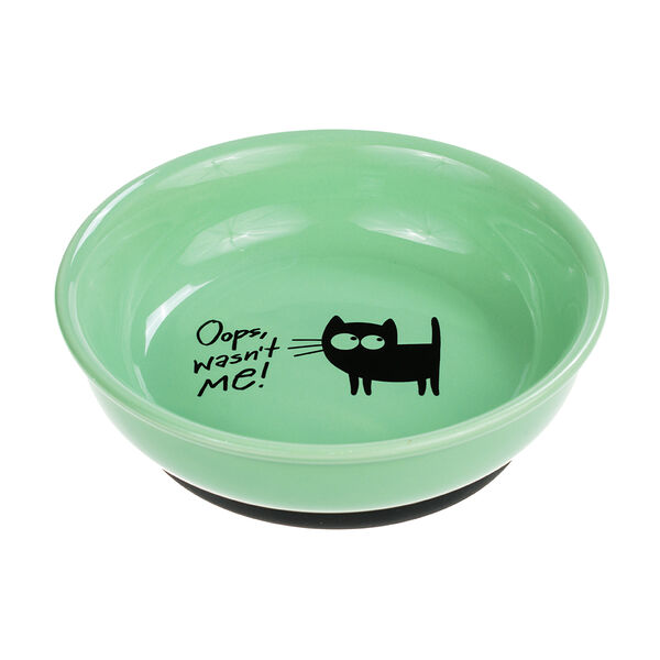 Миска для кошек ROSEWOOD зеленая, 15х15х4.5см