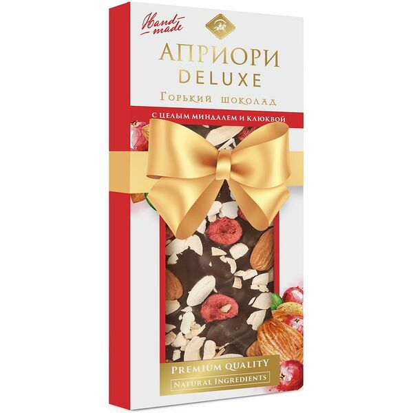 Шоколад горький с миндалем и клюквой ТМ Априори