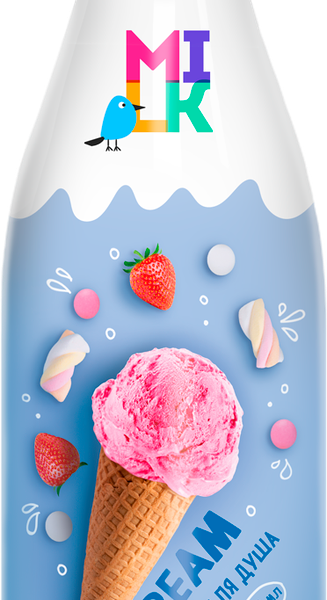 Гель для душа MILK Молоко и земляника