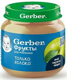 Пюре фруктовое Gerber Яблоко обог вит С с 4 мес 125г ДП