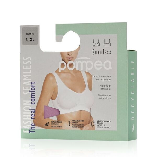Женский бюстгалтер из микрофибры Pompea Seamless , Роза , L/XL