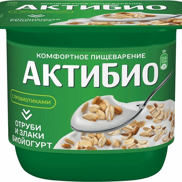 Йогурт АктиБио с отрубями и злаками 2,9% 130 г
