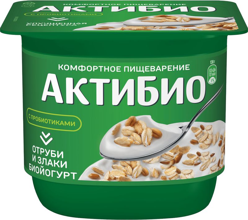 

Йогурт АктиБио с отрубями и злаками 2.9% 130 г