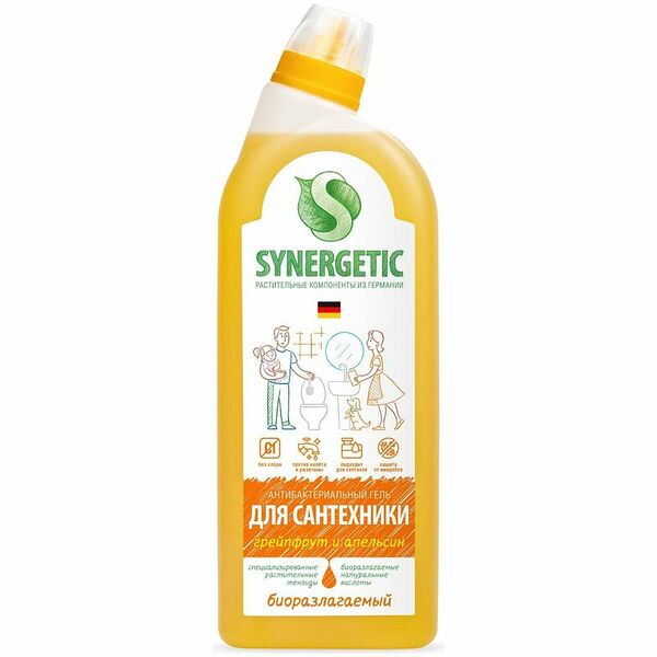 Средство для мытья сантехники Synergetic 5в1 биоразлагаемое, 700мл