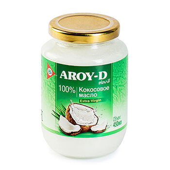 Масло кокосовое Aroy-D нерафинированное первого холодного отжима Extra Virgin 450 мл