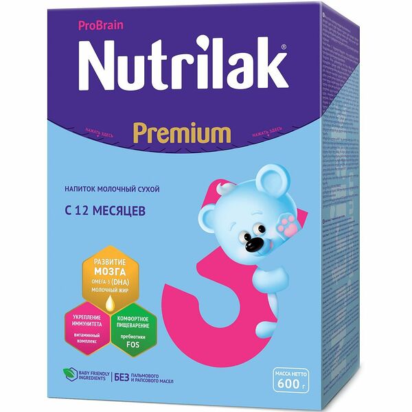 Смесь молочная Nutrilak Premium 3 с 12 месяцев
