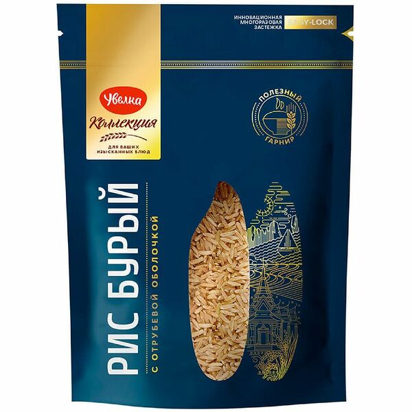 Рис Увелка бурый с отрубевой оболочкой, 400г