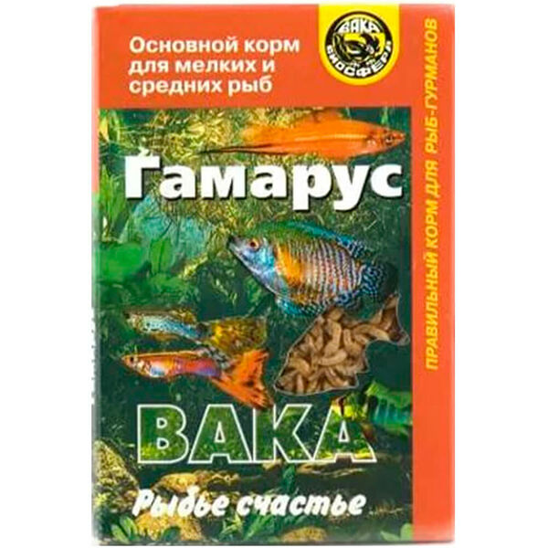 Корм для рыб вака гамарус 50 мл основной для мелких и средних рыб