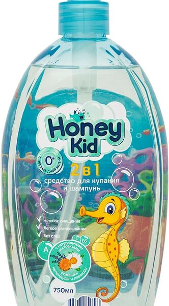 Средство для купания и шампунь Honey Kid 2 в 1 750мл
