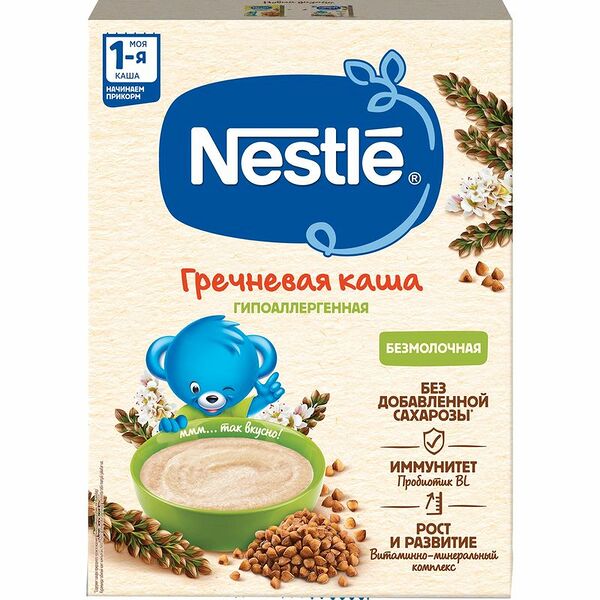 Каша Nestlé безмолочная гречневая с 4 месяцев, 200г