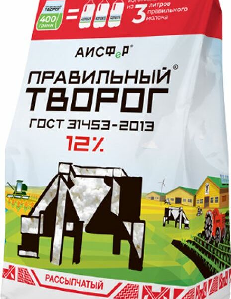 Творог Правильный Творог 12%, 400г