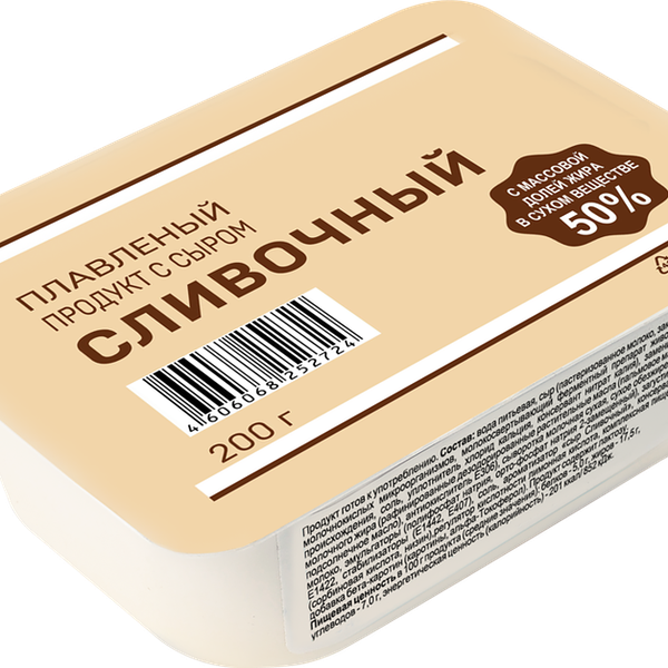 Продукт плавленый Сливочный с сыром 50%, с змж