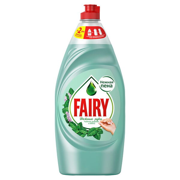 Средство для мытья посуды Fairy Нежные руки Чайное дерево и мята 900мл
