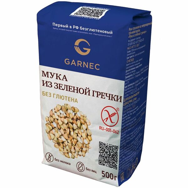 Мука из зелёной гречки Гарнец без глютена