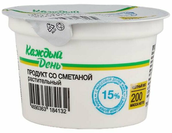 Продукт растительный Каждый день со сметаной 15% ЗМЖ