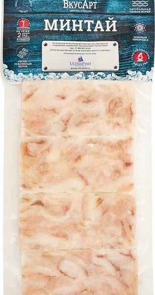 Минтай Вкус Арт Филе без кожи порционный 400г