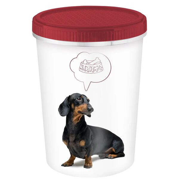 Контейнер для корма и лакомств Собаки, 1,6 л, бордовый