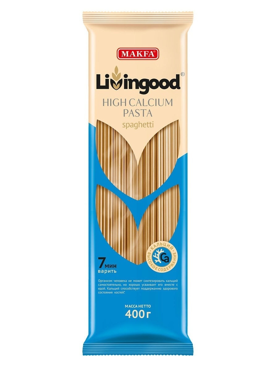 

Макароны Makfa Livingood Spaghetti High Calcium 400 г