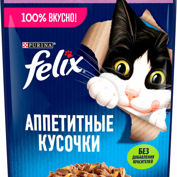 Влажный корм Felix Аппетитные кусочки для кошек ягненок в желе 75 г