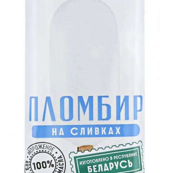 Мороженое Зелена-Бурена пломбир на сливках с ванилью, эскимо 14%