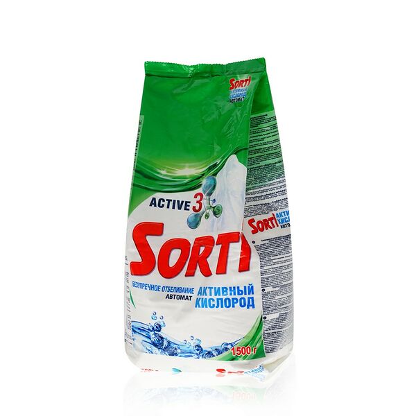 Порошок для стирки белого белья Sorti Активный кислород 1,5кг