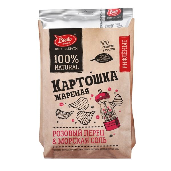 Чипсы Bruto Snacks Розовый перец & Морская соль