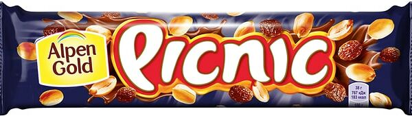 Шоколадный батончик Picnic с арахисом и изюмом 38г