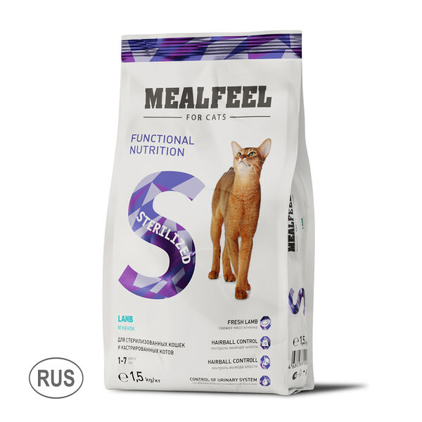 Functional Nutrition Sterilized корм Mealfeel для стерилизованных кошек старше 1 года, с ягненком