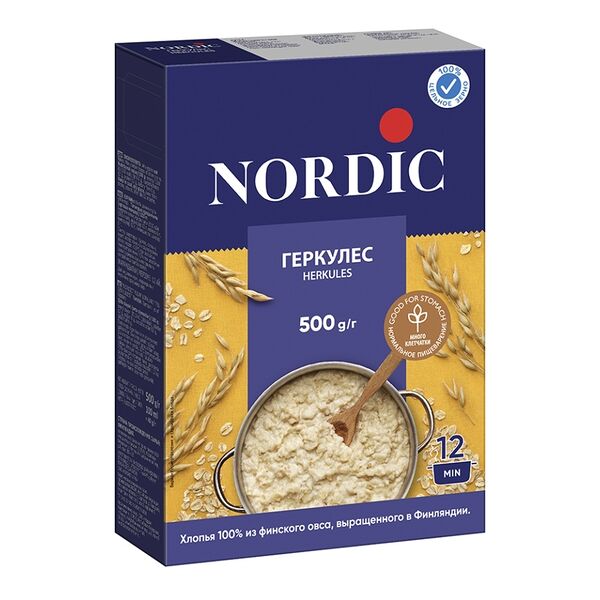 Хлопья овсяные Nordic Геркулес финский 500г, Россия