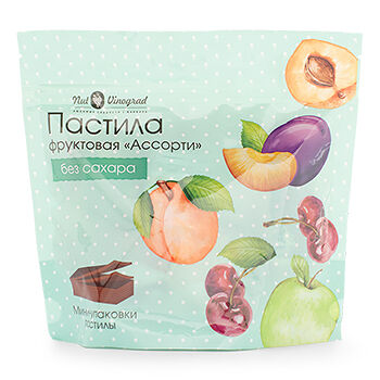 Пастила Nut Vinograd Ассорти конфетки Яблоко, абрикос, вишня, слива 200г, Россия
