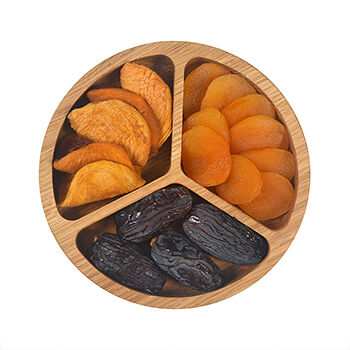 Подарочная тарелка Три порции с персиком, курагой и финиками 320г