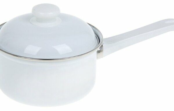 Ковш с крышкой ЛЭЗП эмалированный, белый