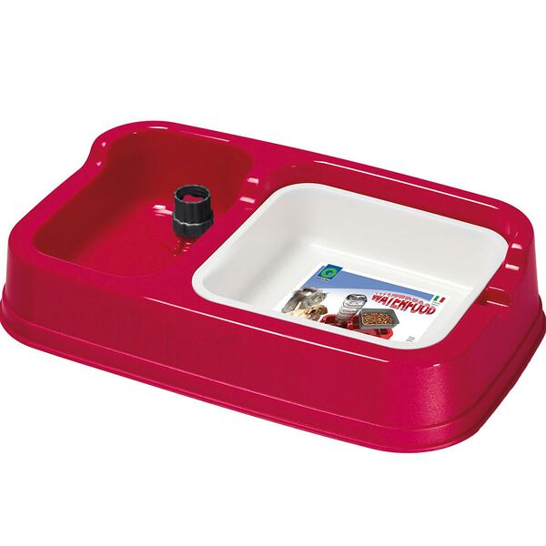 Миска для кошек и собак с автопоилкой 34х20,5см красная