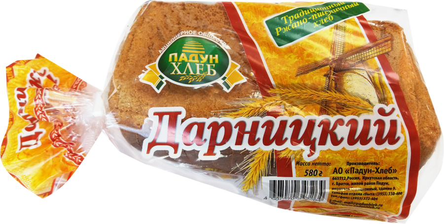

Хлеб Падун-хлеб Дарницкий, в нарезке 580 г