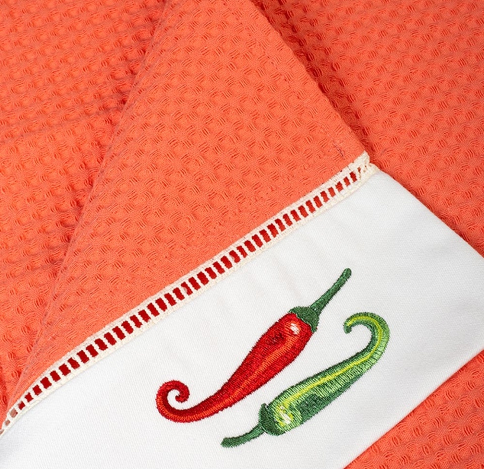 

Комплект полотенец вафельных Bellehome collection Chilli Pepper хлопок 70x50 см 2 шт.