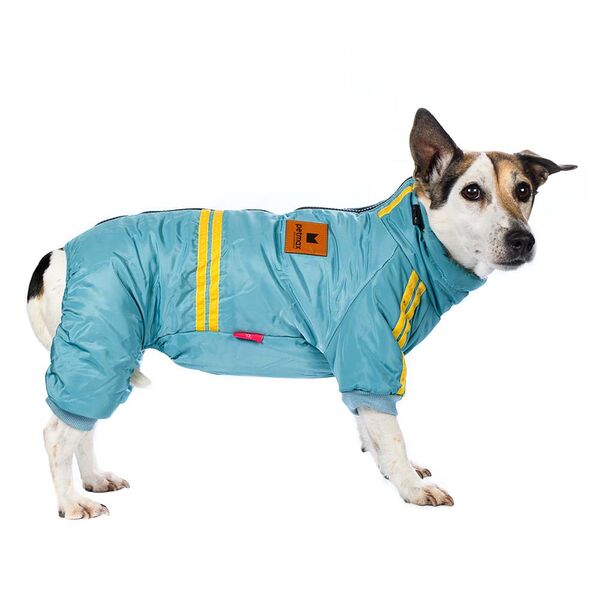 Комбинезон на молнии для собак S голубой (девочка)