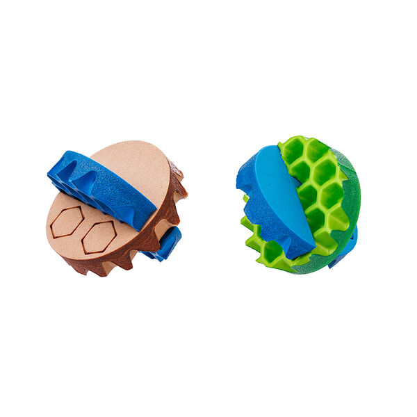 Игрушка для кошек Модульный мячик с 2 модулями синий, 5 см