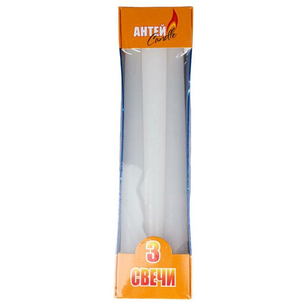 Набор свечей античных LUMI, размер: 24х6см, коробка, 3шт, белый, парафин, стеарин, 6-7 часов