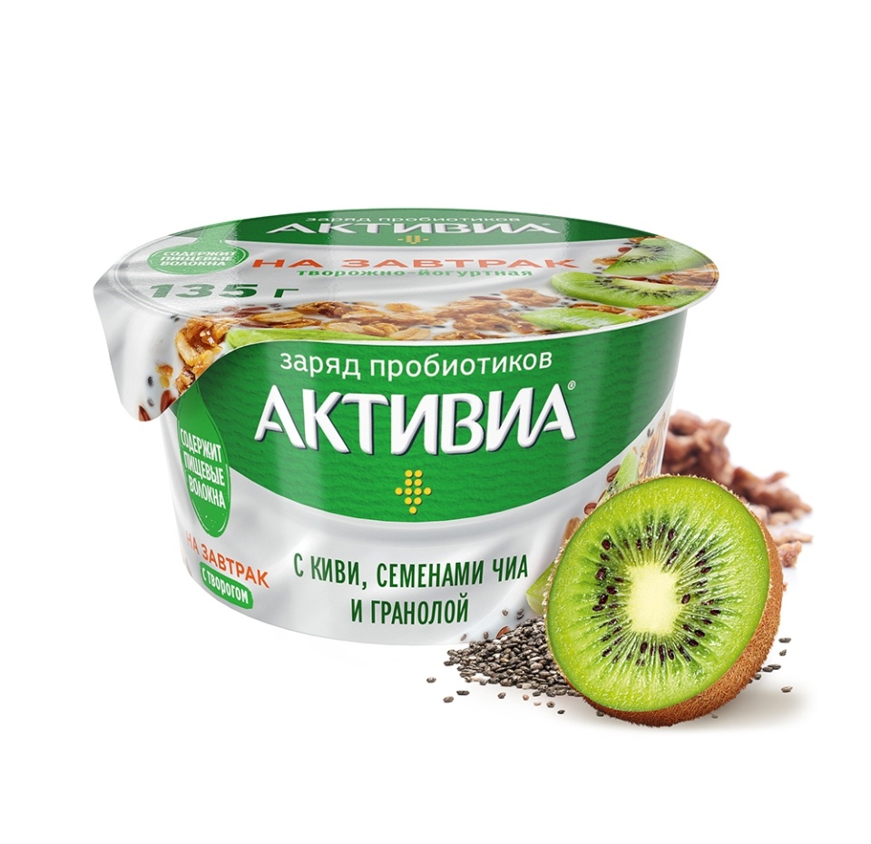 

Биопродукт кисломолочный Активиа творожно-йогуртный, обогащенный киви, чиа и гранола 3.5% 135 г