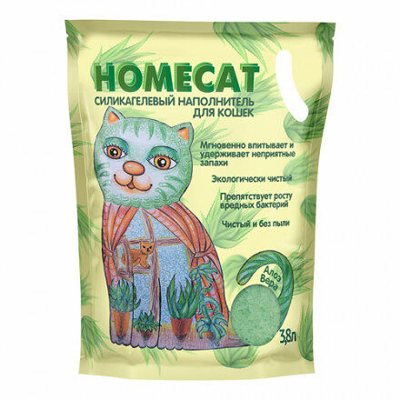 Homecat Силикагелевый наполнитель Homecat Алоэ Вера 3,8 л