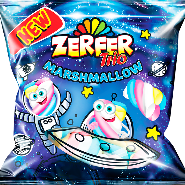 Маршмеллоу Zerfer Trio со вкусом клубника, ваниль, банан 90г