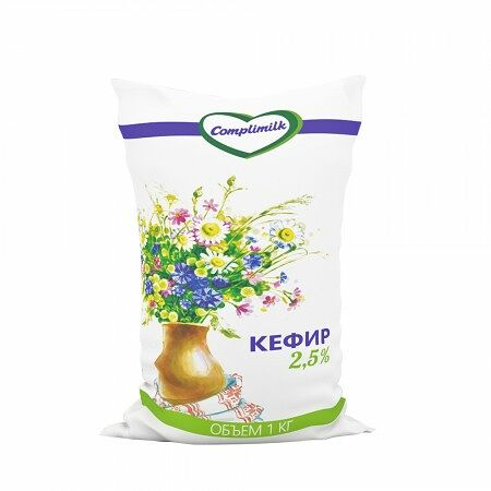 Кефир жир. 2,5% п/пл вес 1л Complimilk(Солигорск)