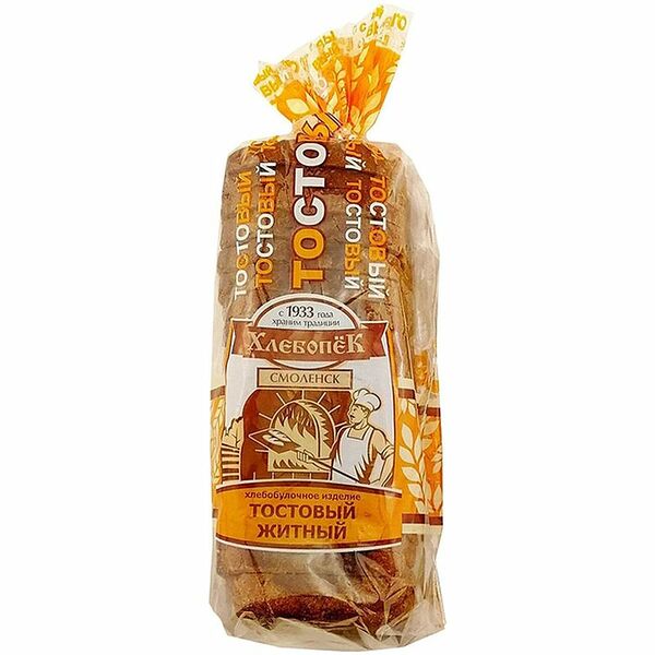Хлеб Хлебопек Тостовый Житный в нарезке