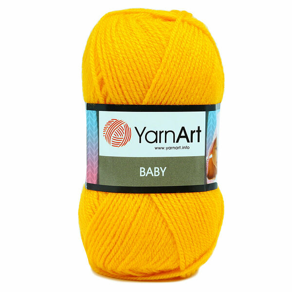 Пряжа YarnArt 'Baby' 50гр 150м (100% акрил)(586 желтый),мот